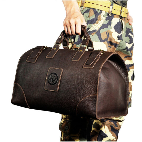 genuine leather duffel bag